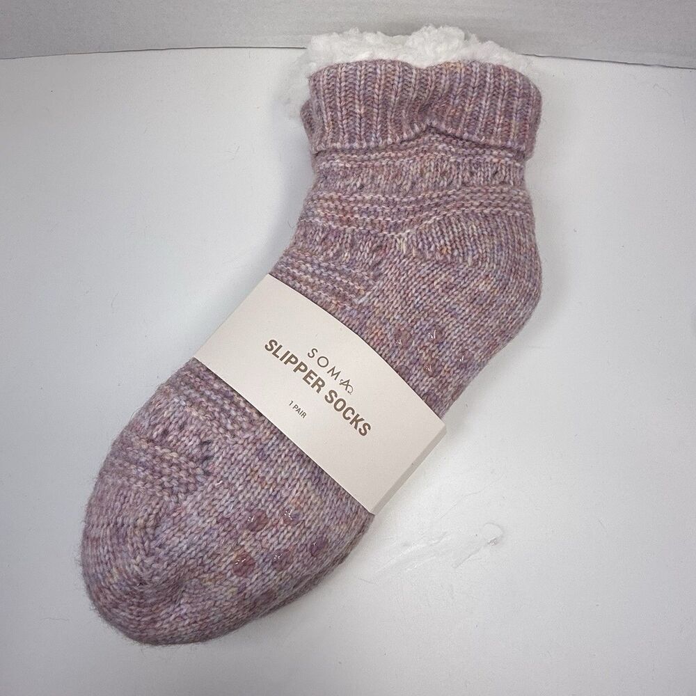 SOMA Slipper Socks In Pink One Size New